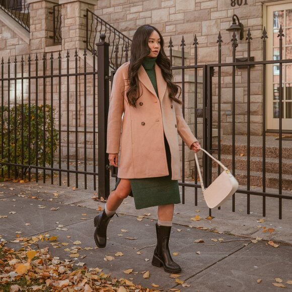 Light brown camel colour double breasted fall jacket - Picture 12 of 12